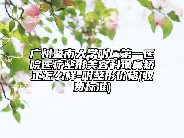 广州暨南大学附属第一医院医疗整形美容科塌鼻矫正怎么样-附整形价格(收费标准)