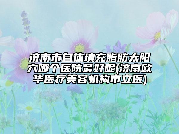 济南市自体填充脂肪太阳穴哪个医院最好呢(济南欧华医疗美容机构市立医)