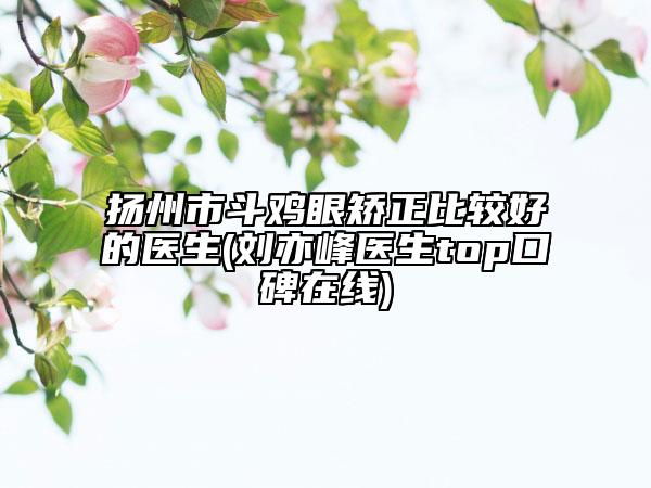 扬州市斗鸡眼矫正比较好的医生(刘亦峰医生top口碑在线)