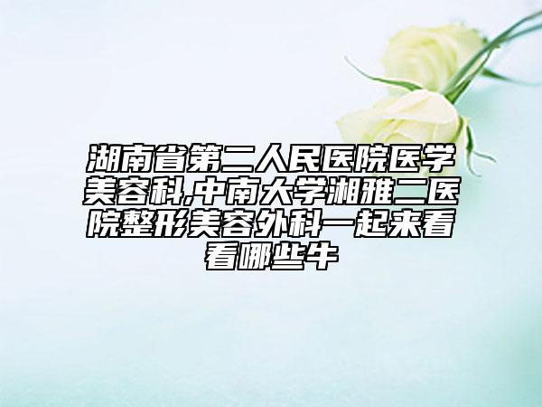 湖南省第二人民医院医学美容科,中南大学湘雅二医院整形美容外科一起来看看哪些牛