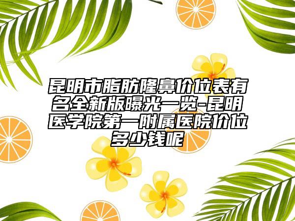 昆明市脂肪隆鼻价位表有名全新版曝光一览-昆明医学院第一附属医院价位多少钱呢