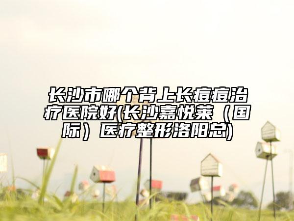 长沙市哪个背上长痘痘治疗医院好(长沙嘉悦莱（国际）医疗整形洛阳总)