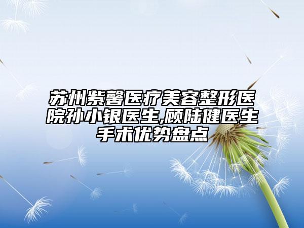 苏州紫馨医疗美容整形医院孙小银医生,顾陆健医生手术优势盘点
