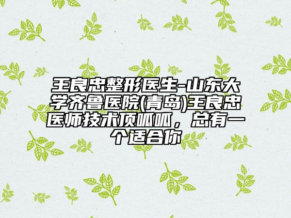 王良忠整形医生-山东大学齐鲁医院(青岛)王良忠医师技术顶呱呱，总有一个适合你