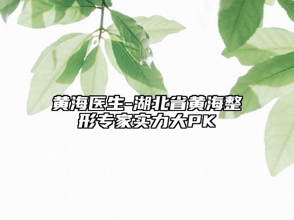 黄海医生-湖北省黄海整形专家实力大PK