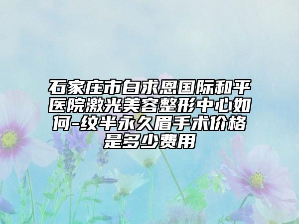石家庄市白求恩国际和平医院激光美容整形中心如何-纹半永久眉手术价格是多少费用
