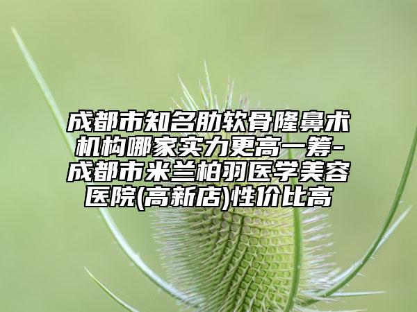 成都市知名肋软骨隆鼻术机构哪家实力更高一筹-成都市米兰柏羽医学美容医院(高新店)性价比高