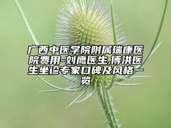 广西中医学院附属瑞康医院费用-刘鹰医生,傅洪医生坐诊专家口碑及风格一览
