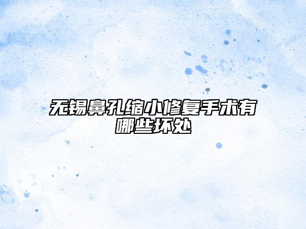 无锡鼻孔缩小修复手术有哪些坏处