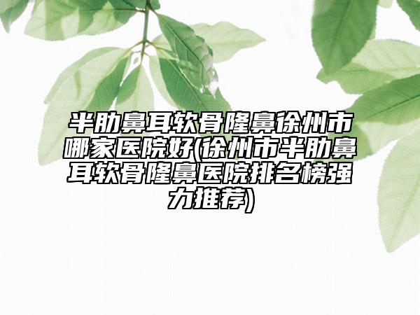 半肋鼻耳软骨隆鼻徐州市哪家医院好(徐州市半肋鼻耳软骨隆鼻医院排名榜强力推荐)