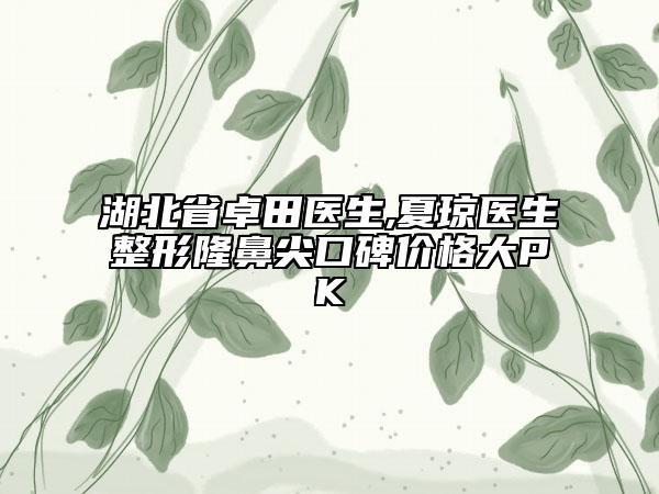 湖北省卓田医生,夏琼医生整形隆鼻尖口碑价格大PK