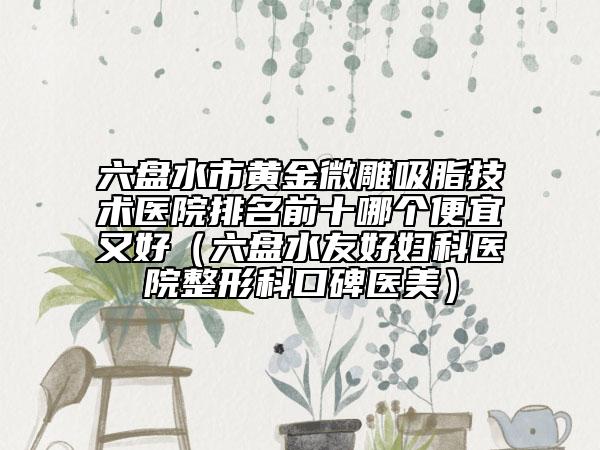 六盘水市黄金微雕吸脂技术医院排名前十哪个便宜又好（六盘水友好妇科医院整形科口碑医美）