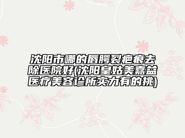沈阳市哪的唇腭裂疤痕去除医院好(沈阳皇姑美嘉益医疗美容诊所实力有的挑)
