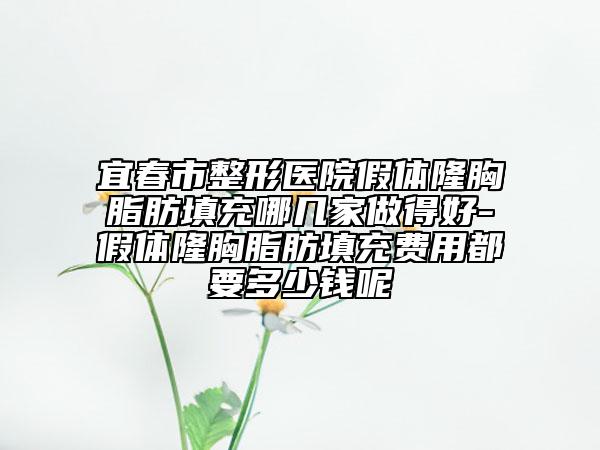 宜春市整形医院假体隆胸脂肪填充哪几家做得好-假体隆胸脂肪填充费用都要多少钱呢