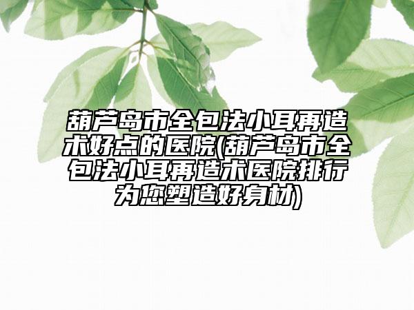 葫芦岛市全包法小耳再造术好点的医院(葫芦岛市全包法小耳再造术医院排行为您塑造好身材)