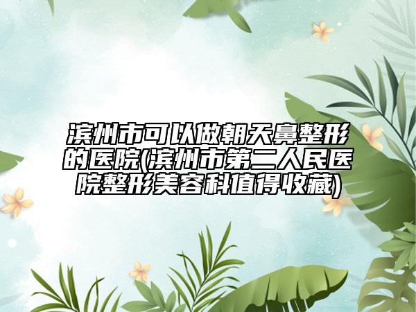 滨州市可以做朝天鼻整形的医院(滨州市第二人民医院整形美容科值得收藏)