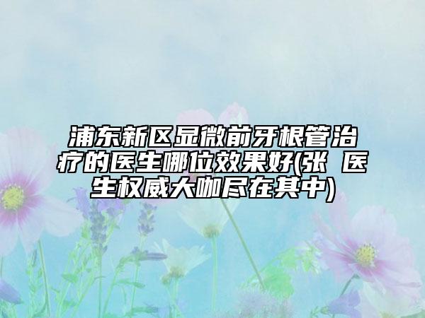 浦东新区显微前牙根管治疗的医生哪位效果好(张旻医生权威大咖尽在其中)