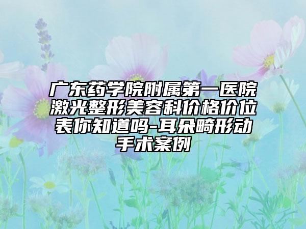 广东药学院附属第一医院激光整形美容科价格价位表你知道吗-耳朵畸形动手术案例
