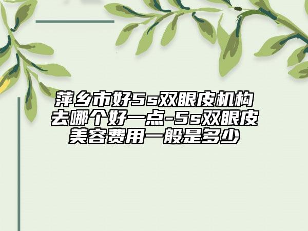 萍乡市好5s双眼皮机构去哪个好一点-5s双眼皮美容费用一般是多少