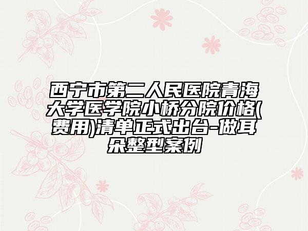 西宁市第二人民医院青海大学医学院小桥分院价格(费用)清单正式出台-做耳朵整型案例
