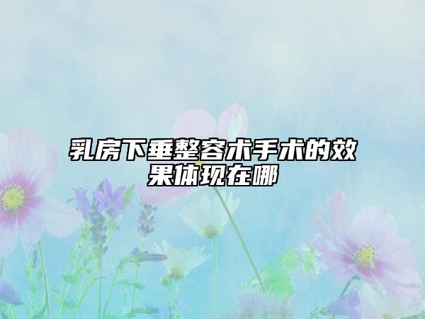 乳房下垂整容术手术的效果体现在哪