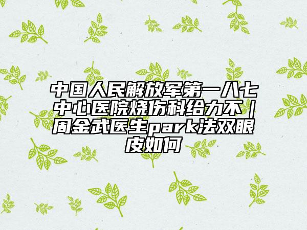 中国人民解放军第一八七中心医院烧伤科给力不｜周金武医生park法双眼皮如何