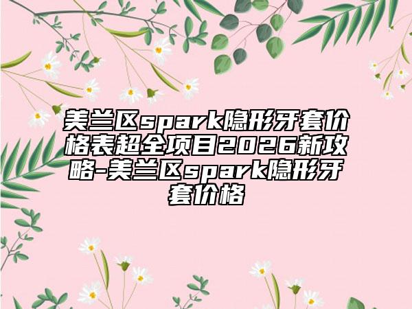 美兰区spark隐形牙套价格表超全项目2026新攻略-美兰区spark隐形牙套价格