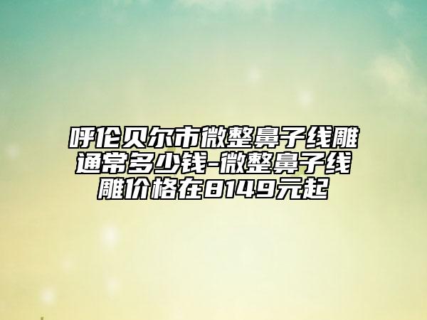 呼伦贝尔市微整鼻子线雕通常多少钱-微整鼻子线雕价格在8149元起