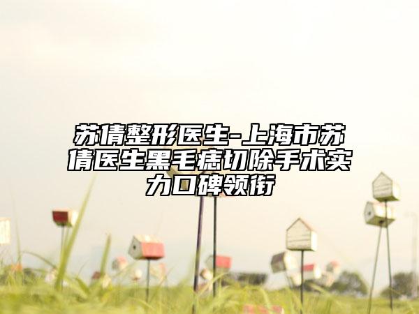 苏倩整形医生-上海市苏倩医生黑毛痣切除手术实力口碑领衔