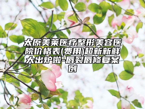 太原美莱医疗整形美容医院价格表(费用)超新新鲜大出炉啦-唇裂唇修复案例