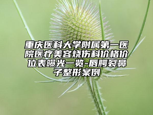 重庆医科大学附属第一医院医疗美容烧伤科价格价位表曝光一览-唇腭裂鼻子整形案例
