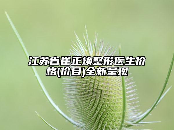 江苏省崔正焕整形医生价格(价目)全新呈现