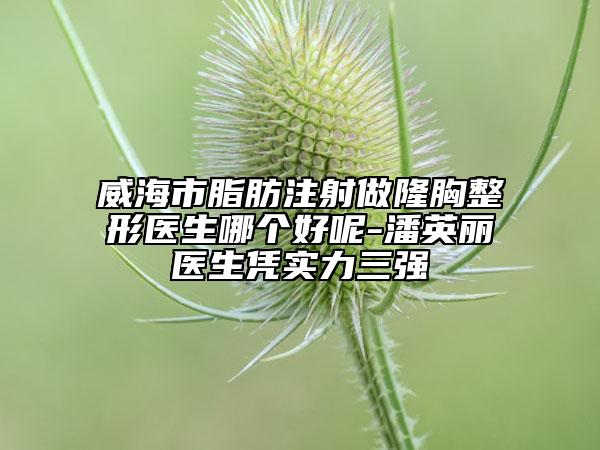 威海市脂肪注射做隆胸整形医生哪个好呢-潘英丽医生凭实力三强