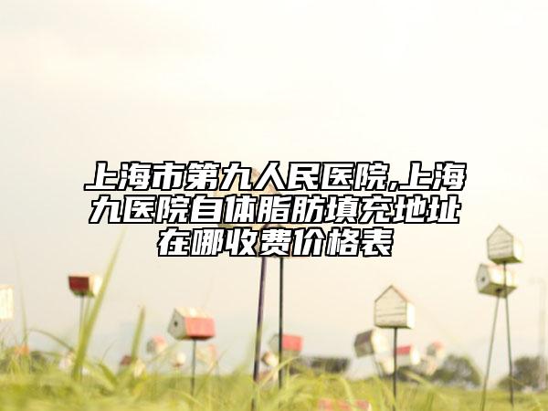 上海市第九人民医院,上海九医院自体脂肪填充地址在哪收费价格表