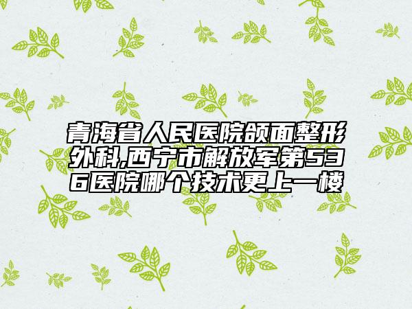 青海省人民医院颌面整形外科,西宁市解放军第536医院哪个技术更上一楼