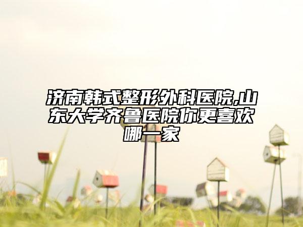 济南韩式整形外科医院,山东大学齐鲁医院你更喜欢哪一家