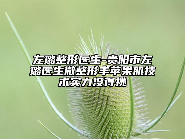 左璐整形医生-贵阳市左璐医生微整形丰苹果肌技术实力没得挑