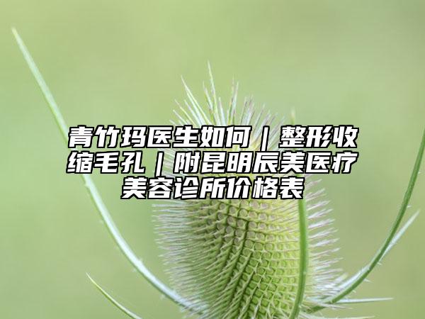 青竹玛医生如何｜整形收缩毛孔｜附昆明辰美医疗美容诊所价格表