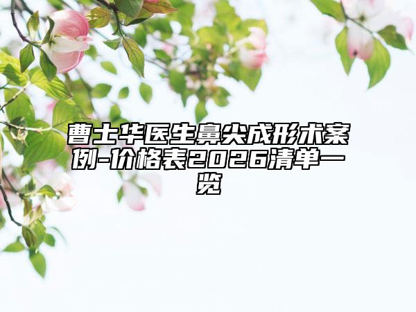 曹士华医生鼻尖成形术案例-价格表2026清单一览