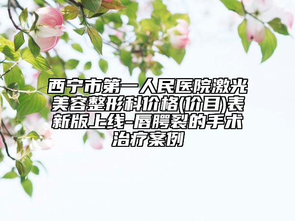 西宁市第一人民医院激光美容整形科价格(价目)表新版上线-唇腭裂的手术治疗案例
