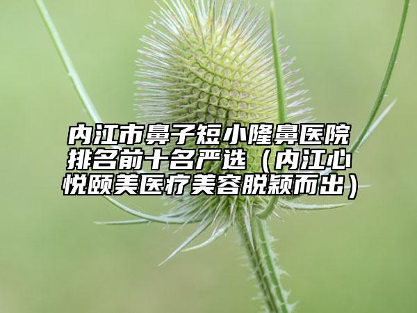 内江市鼻子短小隆鼻医院排名前十名严选（内江心悦颐美医疗美容脱颖而出）