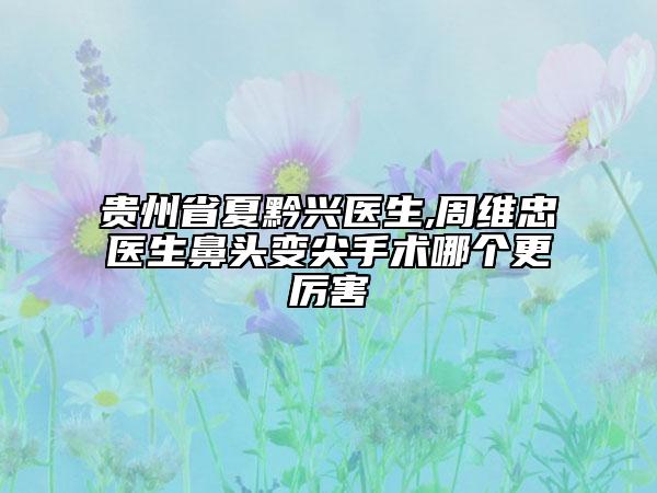 贵州省夏黔兴医生,周维忠医生鼻头变尖手术哪个更厉害