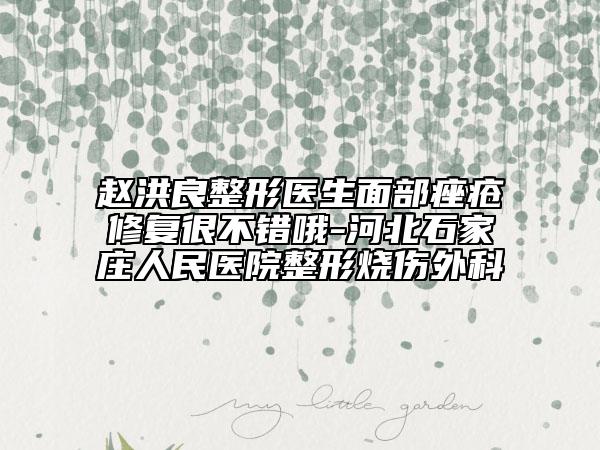 赵洪良整形医生面部痤疮修复很不错哦-河北石家庄人民医院整形烧伤外科