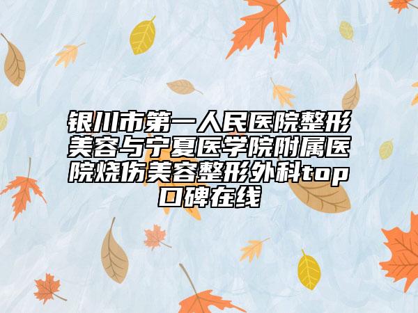 银川市第一人民医院整形美容与宁夏医学院附属医院烧伤美容整形外科top口碑在线