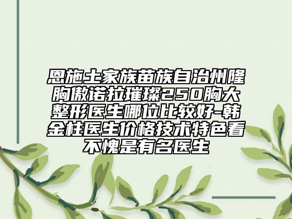 恩施土家族苗族自治州隆胸傲诺拉璀璨250胸大整形医生哪位比较好-韩金柱医生价格技术特色看不愧是有名医生