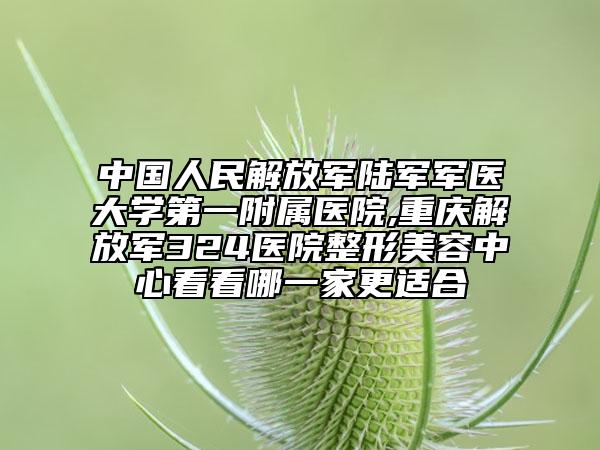 中国人民解放军陆军军医大学第一附属医院,重庆解放军324医院整形美容中心看看哪一家更适合