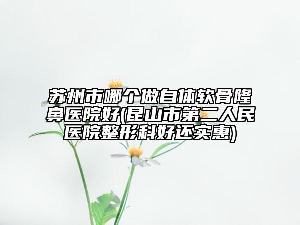 苏州市哪个做自体软骨隆鼻医院好(昆山市第二人民医院整形科好还实惠)