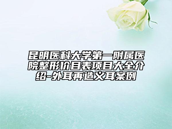 昆明医科大学第一附属医院整形价目表项目大全介绍-外耳再造义耳案例