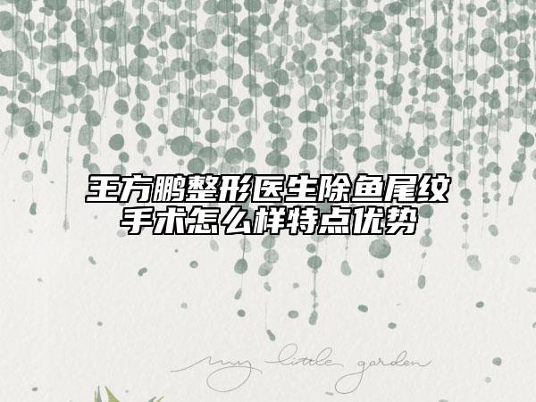 王方鹏整形医生除鱼尾纹手术怎么样特点优势