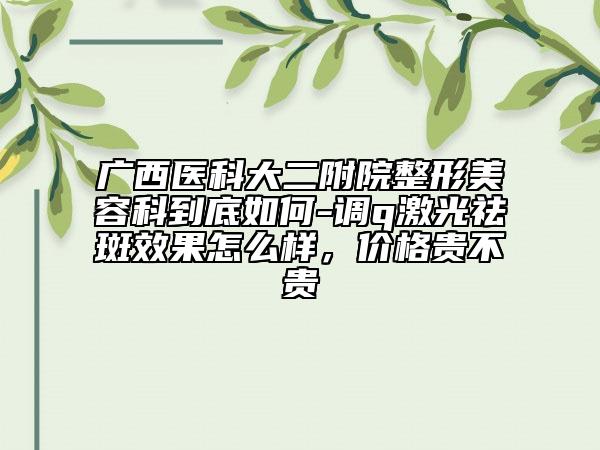 广西医科大二附院整形美容科到底如何-调q激光祛斑效果怎么样，价格贵不贵